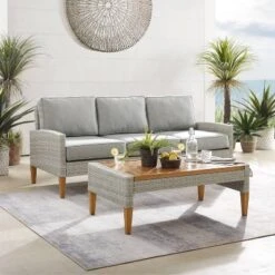 Capella Outdoor Wicker 2 Pc Sofa And Coffee Table Set Gray/Acorn - Crosley 17 Capella Outdoor Wicker 2 Pc Sofa And Coffee Table Set Gray/Acorn - Crosley -Garden Furniture Discounts GUEST f7ab8bfe 4b59 4a67 9e36 e2089fe418ba