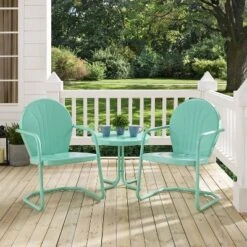 Griffith 3pc Outdoor Conversation Set - Aqua - Crosley -Garden Furniture Discounts GUEST f90a5471 3124 4e5b 92dc a94d59bf29f4