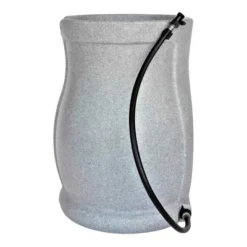 FCMP Outdoor Catalina 45 Gallon Rain Barrel, Water Rain Catcher Barrel With Flat Back For Watering Outdoor Plants, Gardens, Landscapes, Light Granite -Garden Furniture Discounts GUEST f95c8553 ca44 458c 8063 6f0d2de597f0