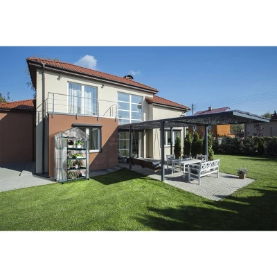 Nature Spring Greenhouse With 4 Shelves, PVC Cover, And Removable Locking Wheels - 19.3" X 63.3" 4 Nature Spring Greenhouse With 4 Shelves, PVC Cover, And Removable Locking Wheels - 19.3" X 63.3" - Image 2