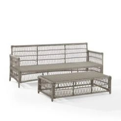 2pc Thatcher Outdoor Steel Conversation Set Creme/Driftwood - Crosley -Garden Furniture Discounts GUEST faf65be5 6668 4706 bea6 2f51dff4b0ff