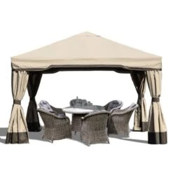 Patio Gazebo Aluminum Outdoor Tent Shelter Canopy With Privacy Curtain And Netting -Garden Furniture Discounts GUEST fb93316b fafd 489a b6e8 568522d24751