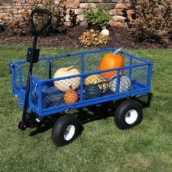 Sunnydaze Decor Sunnydaze Outdoor Lawn And Garden Heavy-Duty Durable Steel Mesh Utility Dump Wagon Cart With Removable Sides -Garden Furniture Discounts GUEST fb94ac47 2132 4bae 9133 b34b9da64f53