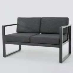 Navan 12pc Aluminum Sectional Sofa Seating Set Black/Dark Gray - Christopher Knight Home -Garden Furniture Discounts GUEST fbd48da7 2345 40e2 923b adf8894f59af