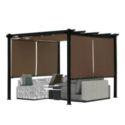 Aoodor 10 X 10 Ft Outdoor Pergola With Retractable Canopy, Aluminum Frame, 4 Pieces Patio Sun Shade Shelter For Backyard, Deck -Garden Furniture Discounts GUEST fd521d36 f941 44c6 a00c 596ee1ded669