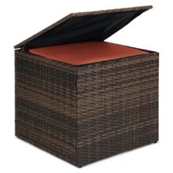 6pc Wicker Outdoor Conversation Set With Cushions - Orange - EDYO LIVING -Garden Furniture Discounts GUEST fdb6f4b7 fc66 42e4 9384 3abd1ebf6b42