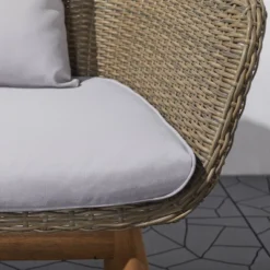 Grayton 4pc Rustic All-Weather Patio Wood And Wicker Conversation Set - Light Gray - Vifah -Garden Furniture Discounts GUEST ff0a0868 b98a 48ef b1ee fc5fc24ec111